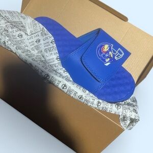 Kansas Jayhawks Royal ISlide Helmet Logo Slide Sandals - Size 3